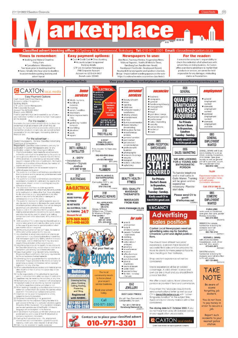 Sandton Chronicle Oct 21 2022 page 11