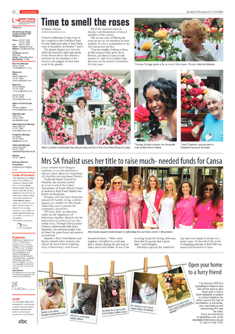 Sandton Chronicle Oct 21 2022 page 4