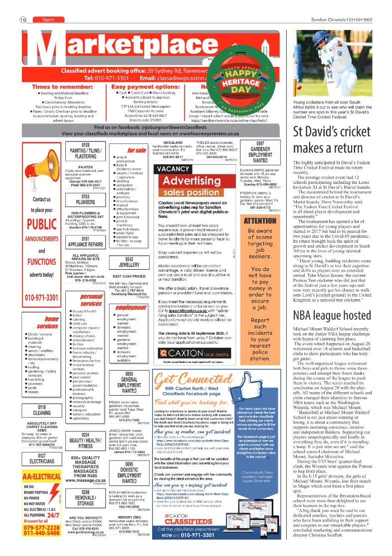 Sandton Chronicle September 23 2022 page 10