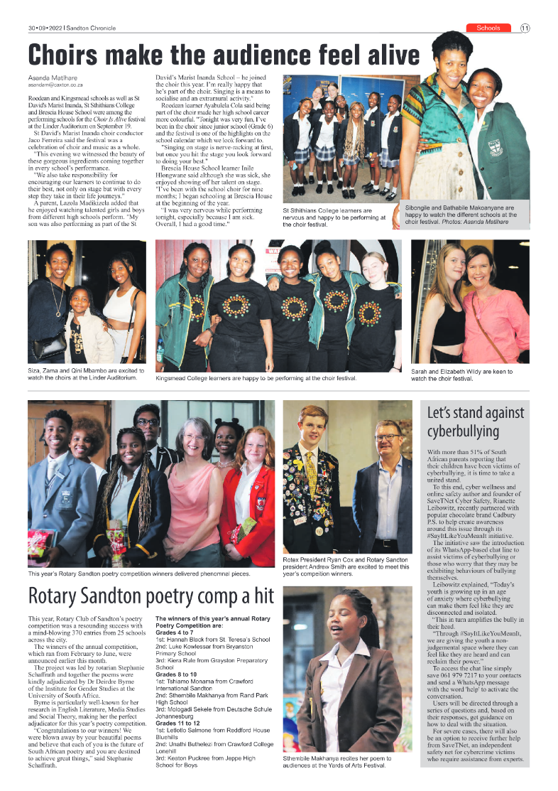 Sandton Chronicle September 30 2022 page 11
