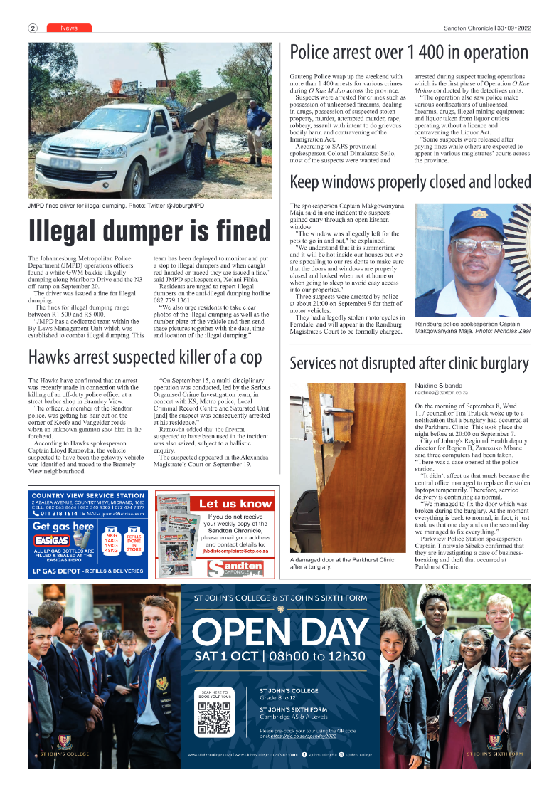 Sandton Chronicle September 30 2022 page 2
