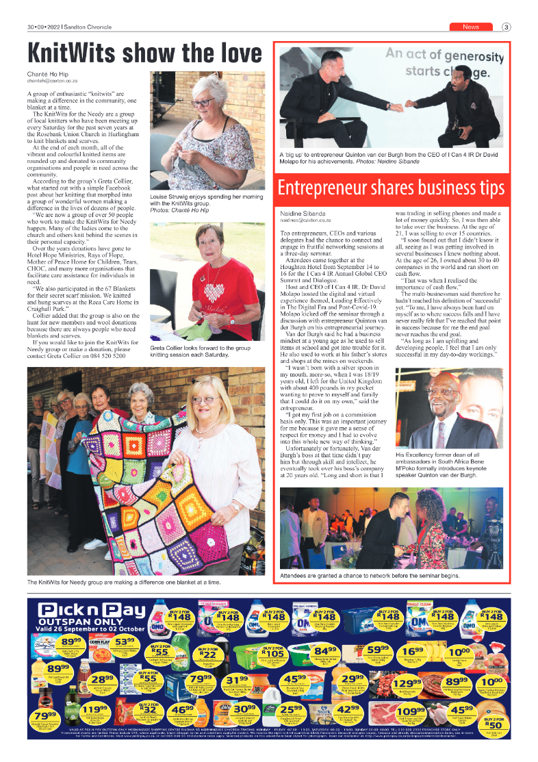 Sandton Chronicle September 30 2022 page 3
