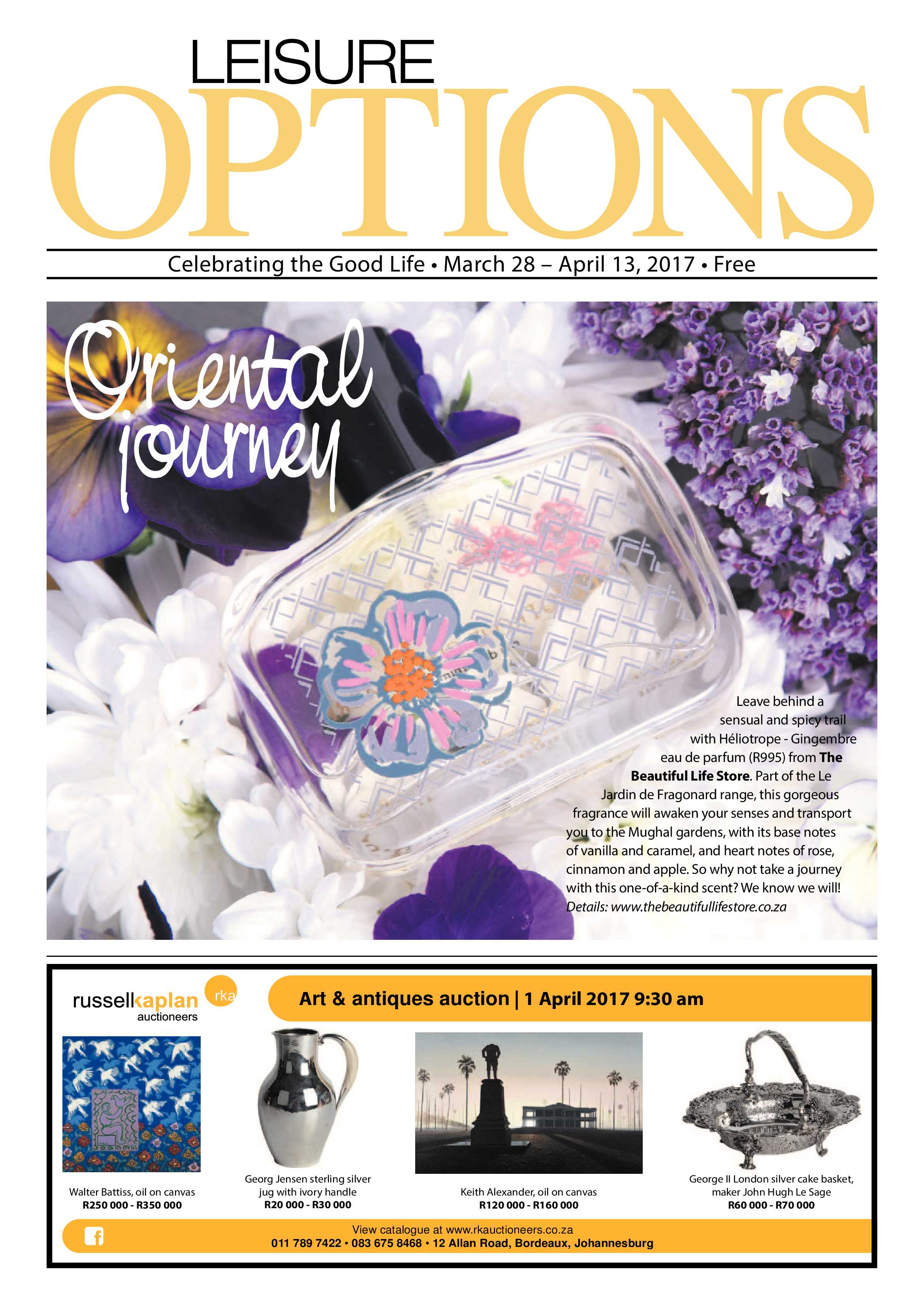 LEISURE OPTIONS PAGE 8 MARCH 28 – APRIL 13, 2017 page 1