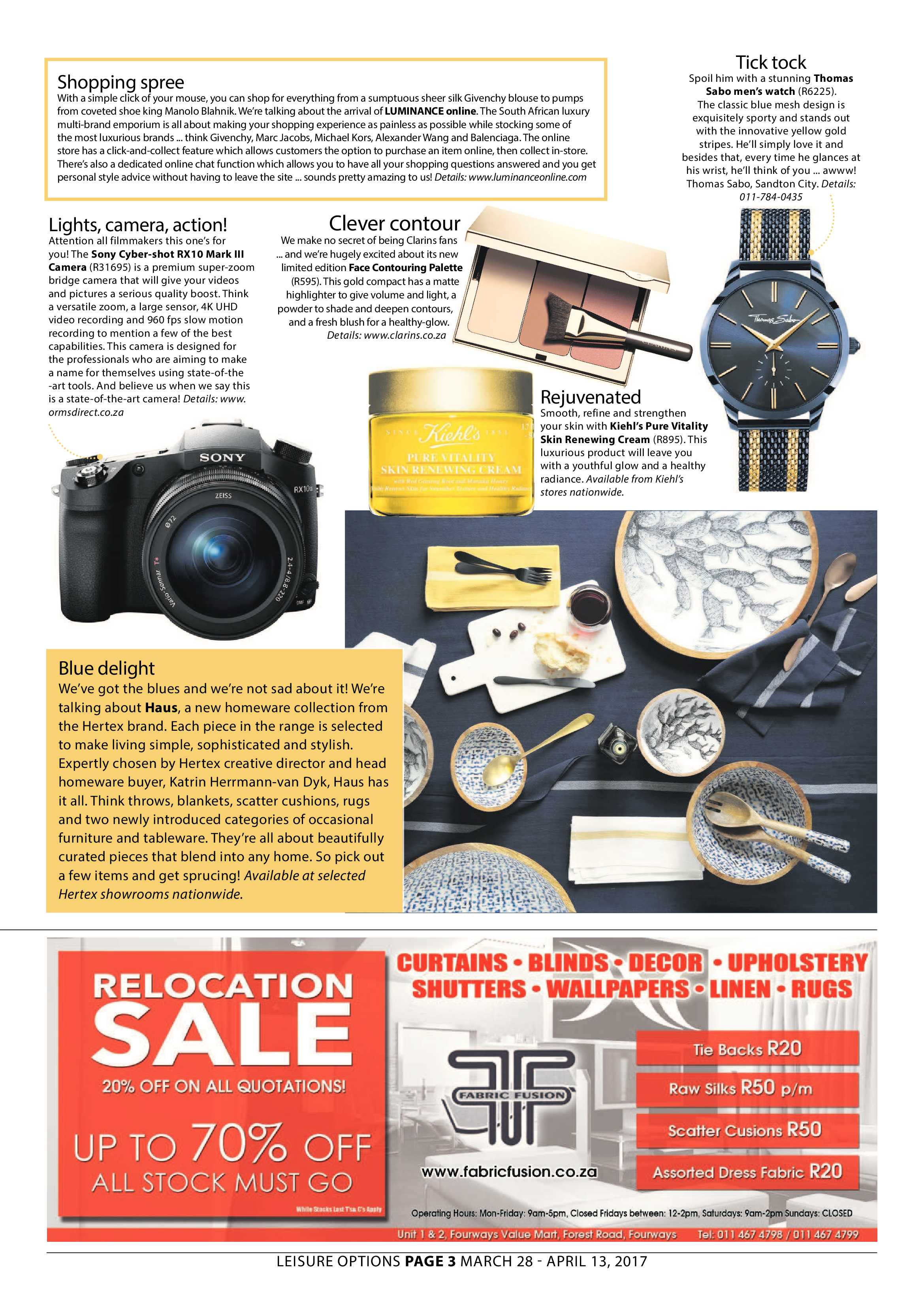 LEISURE OPTIONS PAGE 8 MARCH 28 – APRIL 13, 2017 page 3