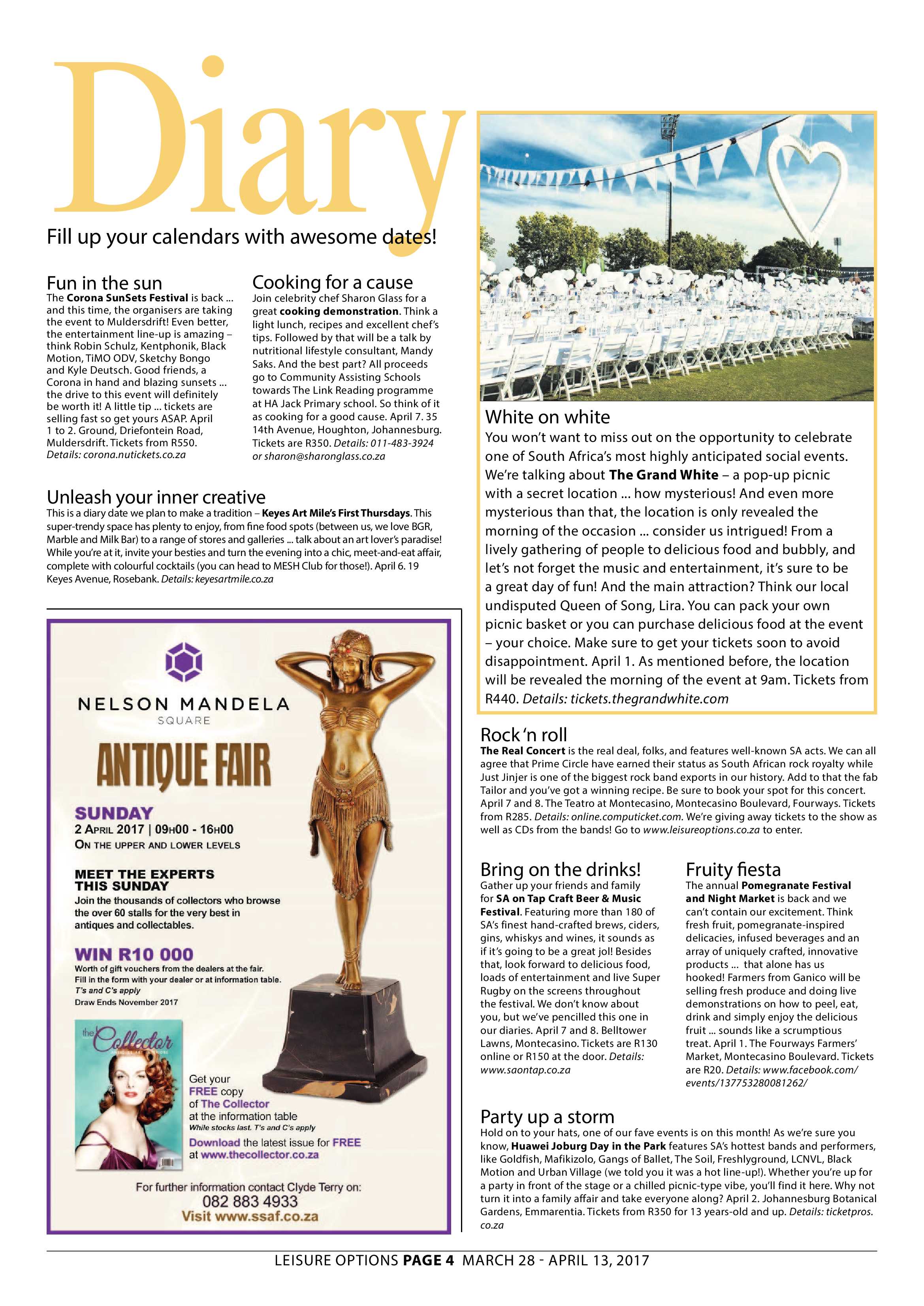 LEISURE OPTIONS PAGE 8 MARCH 28 – APRIL 13, 2017 page 4