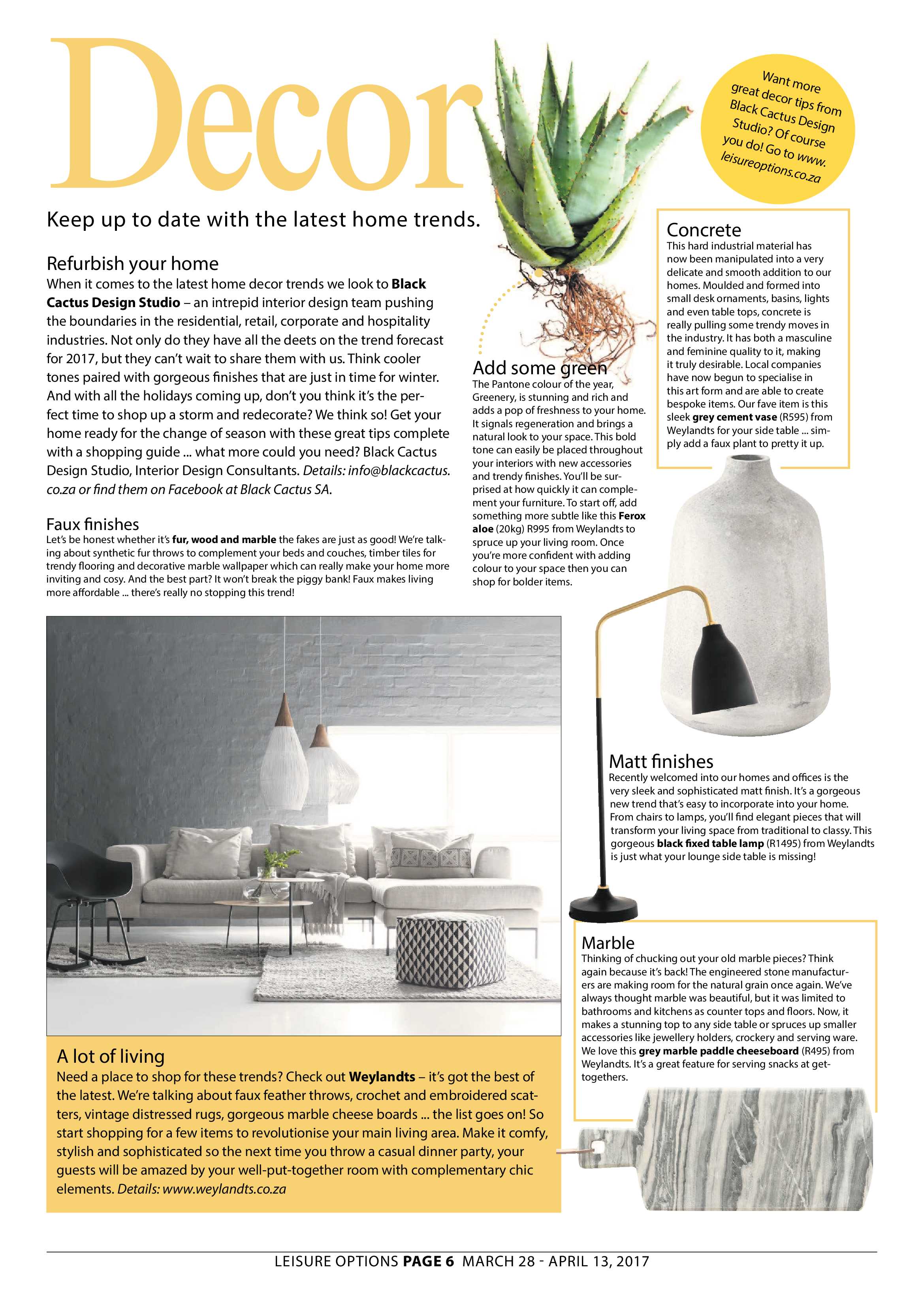 LEISURE OPTIONS PAGE 8 MARCH 28 – APRIL 13, 2017 page 6