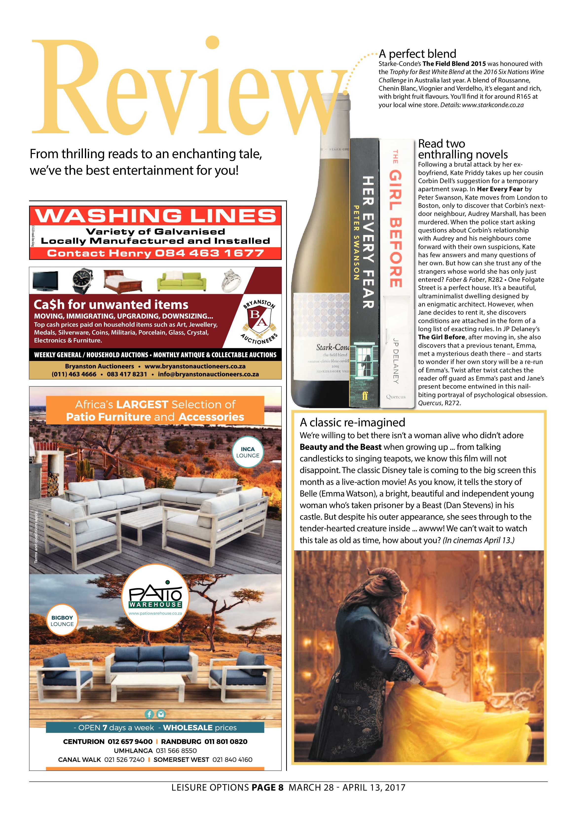 LEISURE OPTIONS PAGE 8 MARCH 28 – APRIL 13, 2017 page 8