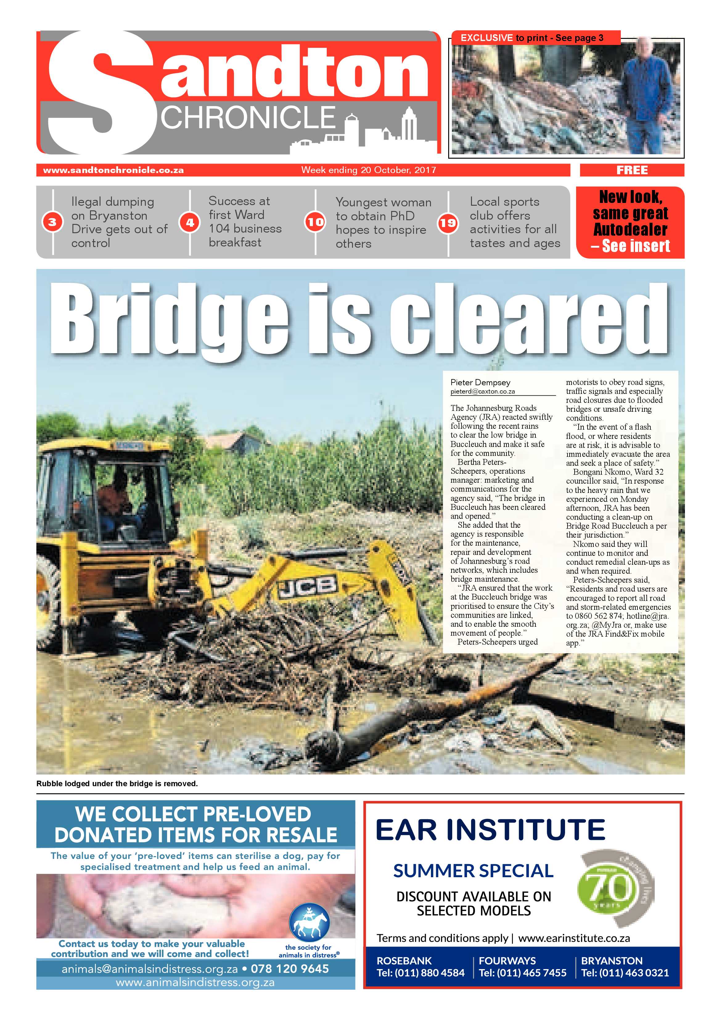 Sandton Chronicle 20 October 2017 page 1