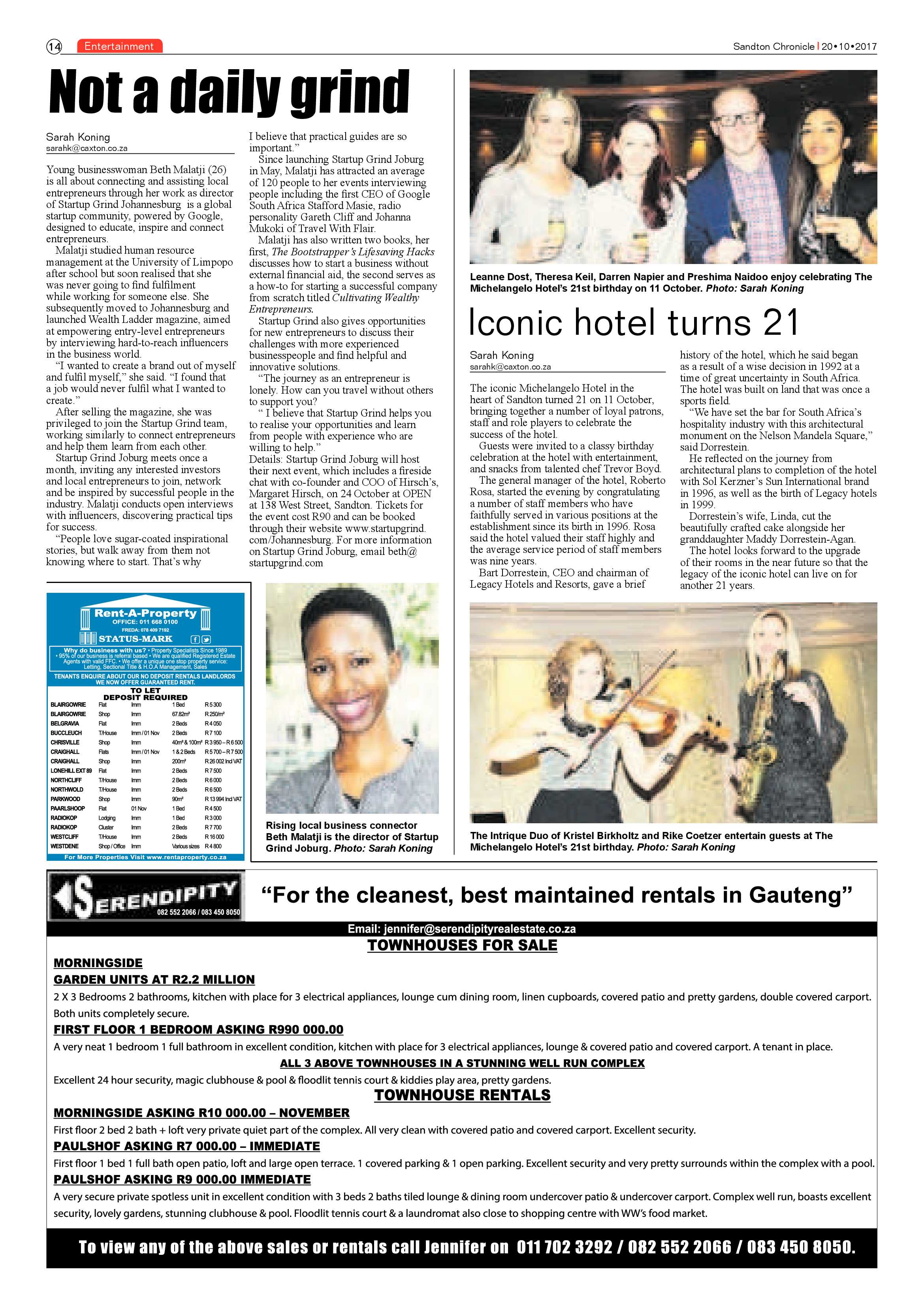 Sandton Chronicle 20 October 2017 page 14