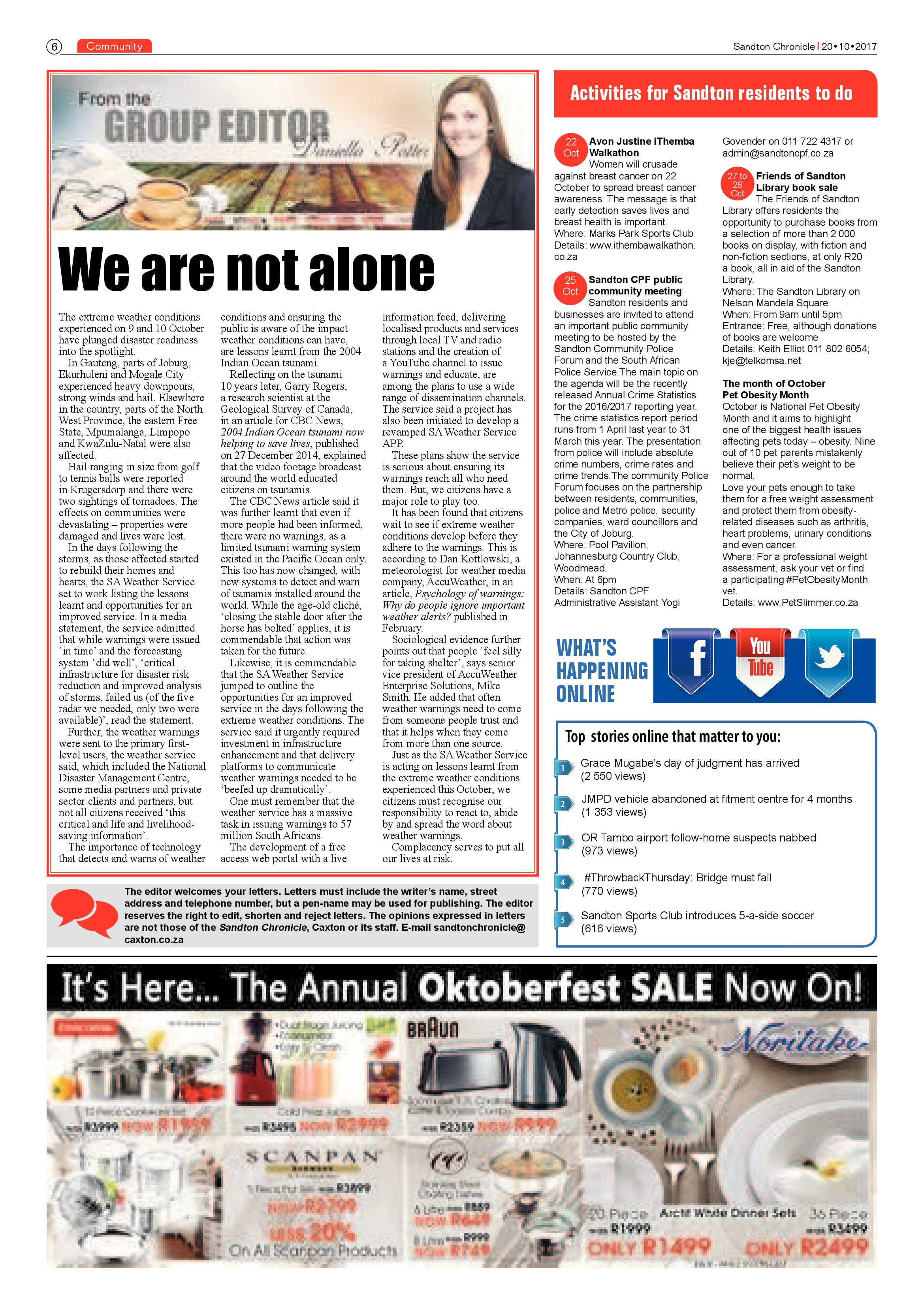Sandton Chronicle 20 October 2017 page 6