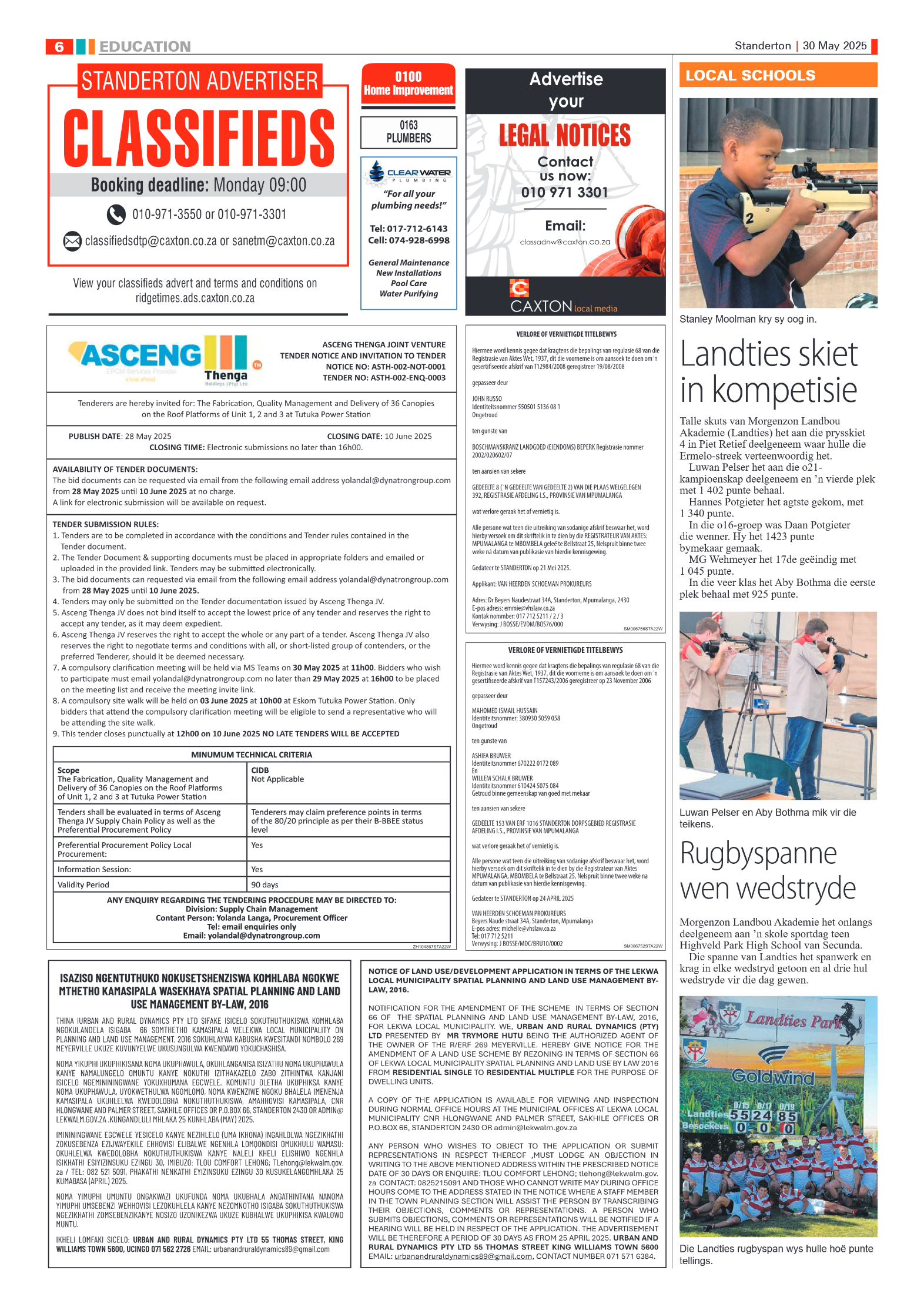 Standerton Advertiser 30 May 2025 page 6