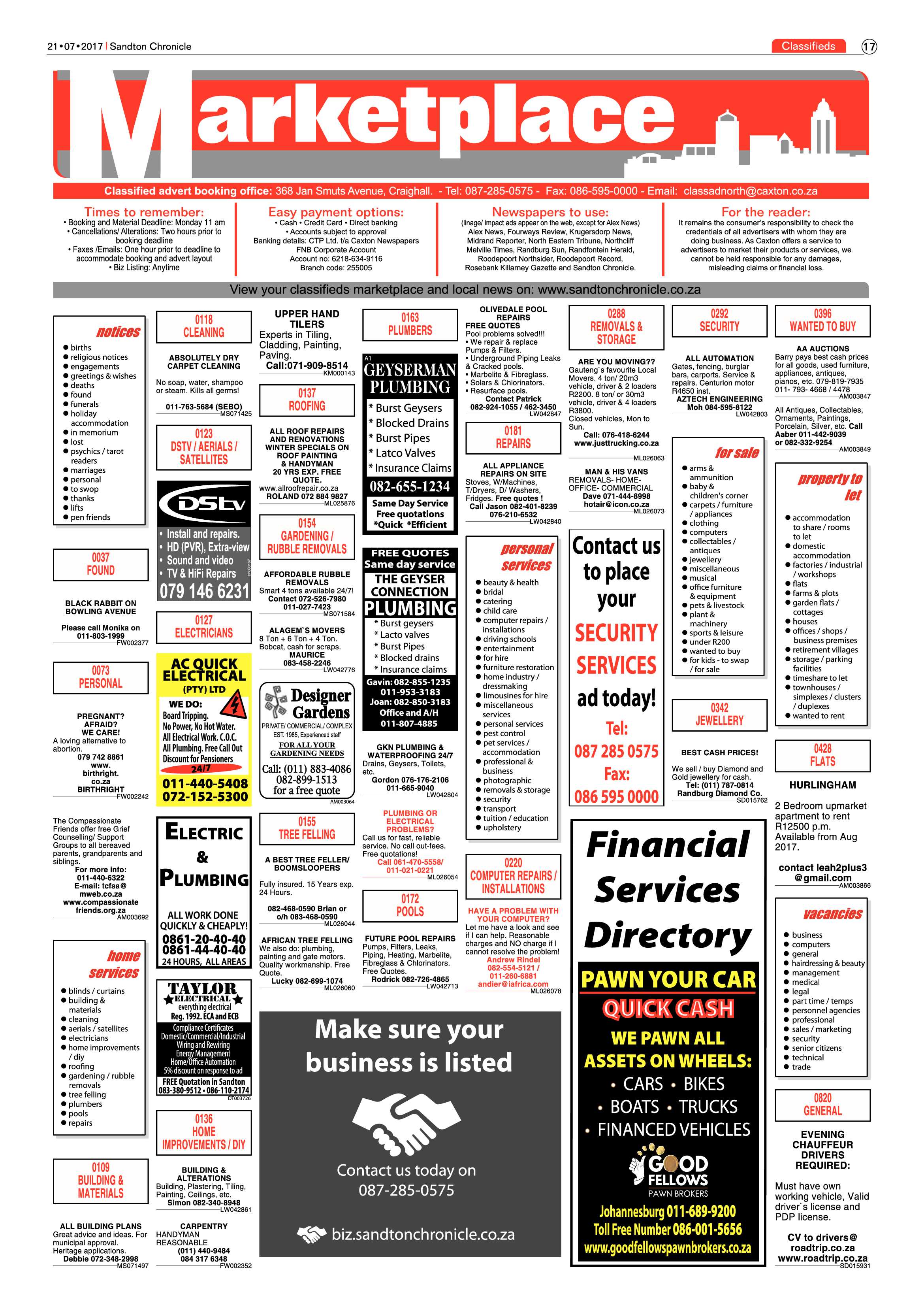 Sandton Chronicles 21 July 2017 page 17