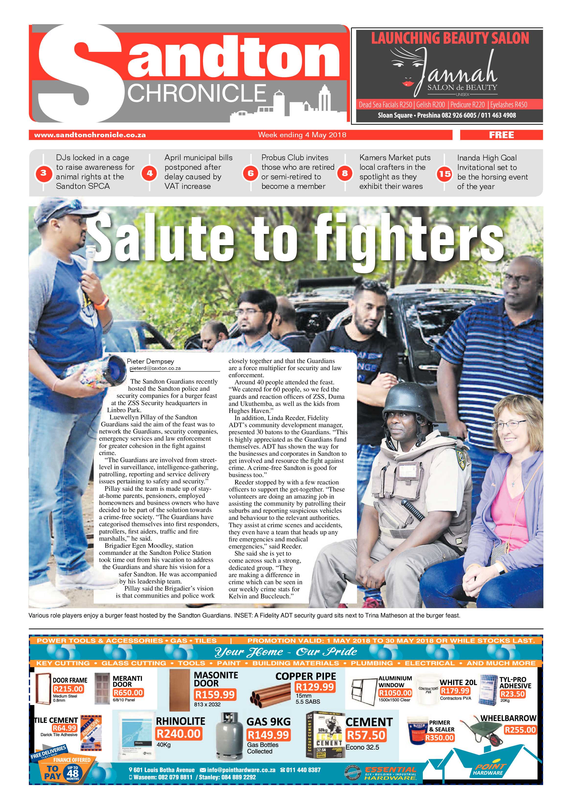 Sandton Chronicle 4 May 2018 page 1